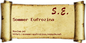 Sommer Eufrozina névjegykártya